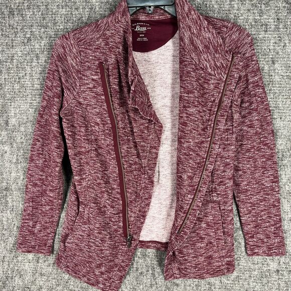 GH Bass Sweater Womens Small Zip-Up Activewear Casual Knit Long-Sleeve Top - Picture 3 of 10